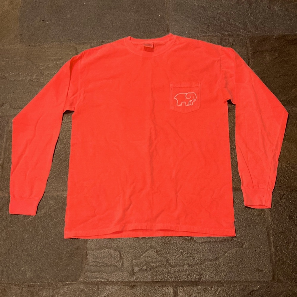 Men's/Women's UNISEX Coral Color T-SHIRT IVORY ELLA LONG SLEEVE 100% COTTON.